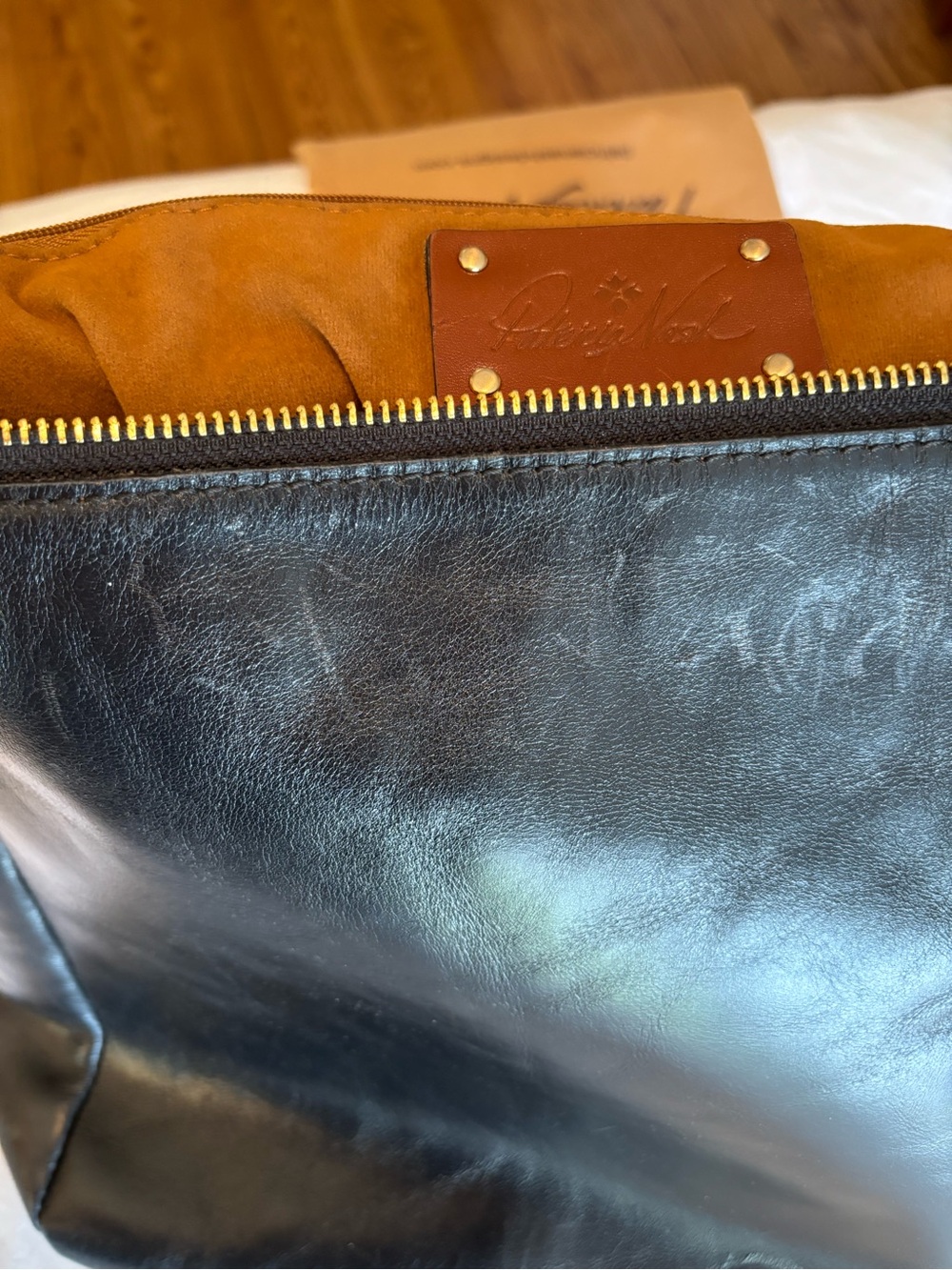 Patricia Nash large black leather purse with unused cross body strap - Picture 9 of 13